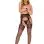 Diamond Net and Lace Suspender Pantyhose - Black - Os