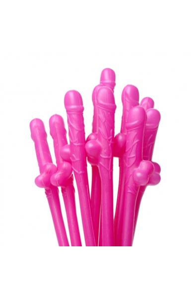 Penis Sipping Straws 10 Pack - Pink