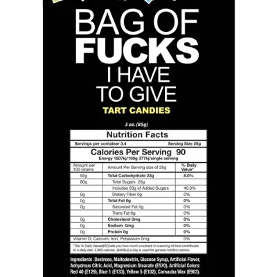 Bag of Fucks I Have to Give Bag of 25 Count