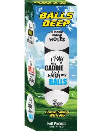 Balls Deep Funny Slogan Golf Balls Assorted Slogan 3pk
