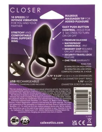 Closer Intimate Rechargeable Ring Feel - Black