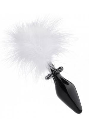 Fluffer Bunny Tail Glass Anal Plug