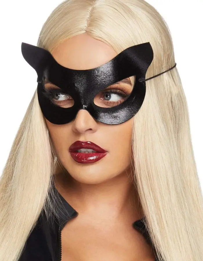 Vinyl Cat Mask - Os - Black