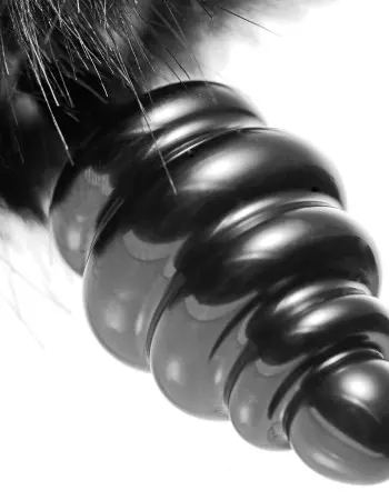 Black Bunny Tail Anal Plug