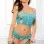 3pc Cropped Corset With Zipper Back, Open Crotch Panty and Laced Garters Blue Curacao O/s