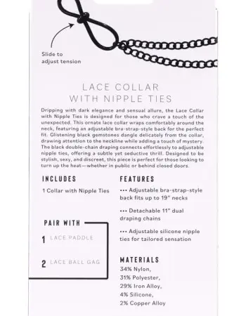 Lace Collar With Nipple Ties