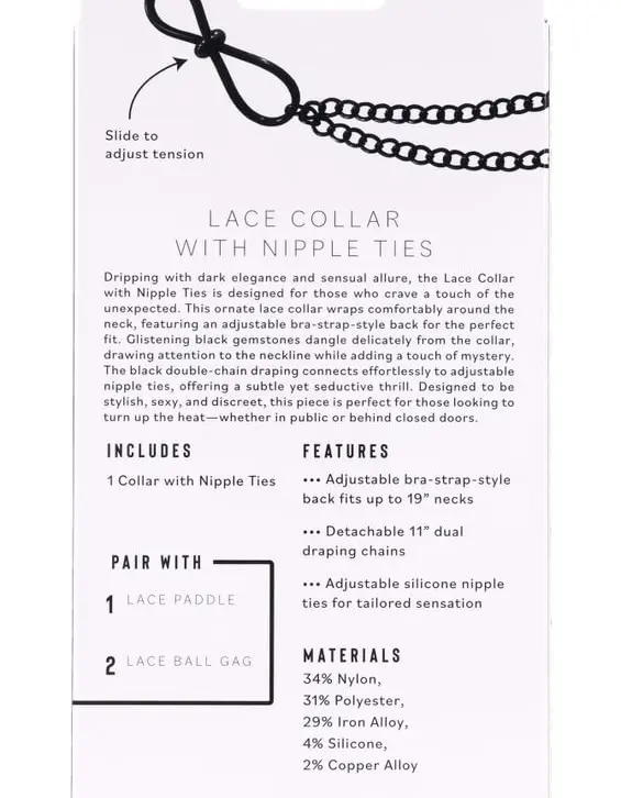 Lace Collar With Nipple Ties