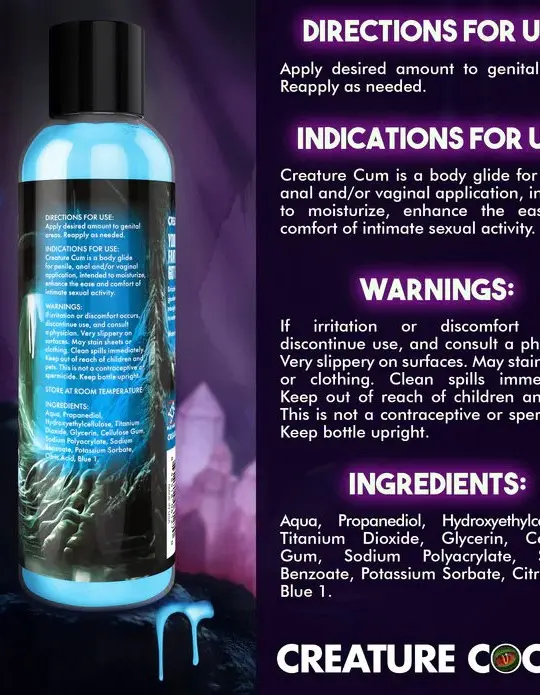 Creature Cum Blue Water-Based Lubricant 8oz