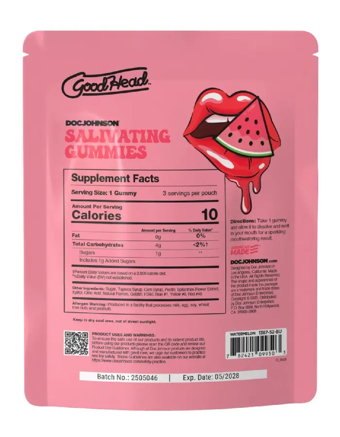 Goodhead - Salivating Gummies 24pk Display (3 Pcs Per Pouch) - Watermelon