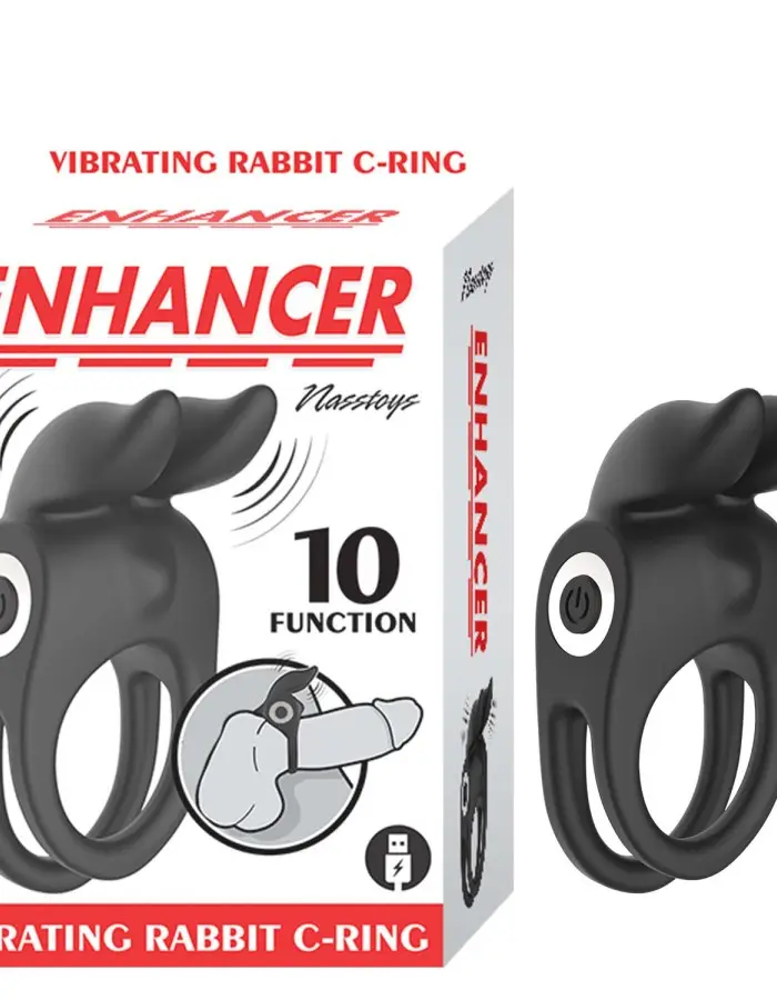 Enhancer Vibrating Rabbit C-Ring - Black