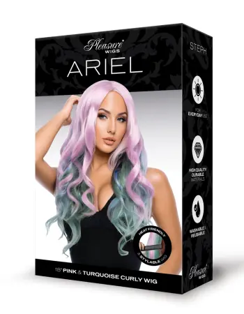 Ariel Premium Stylable Wig - Pink/turquoise