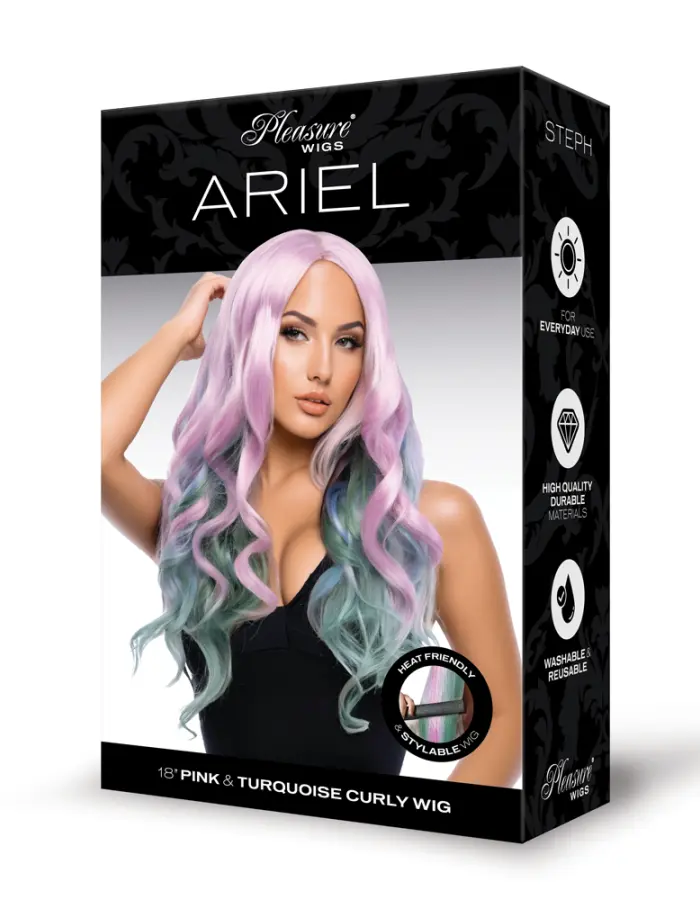 Ariel Premium Stylable Wig - Pink/turquoise