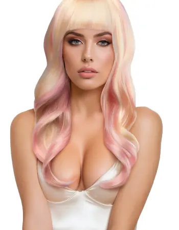 Nicki Premium Stylable Wig - Light Pink / Blonde