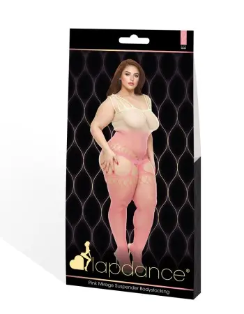 Pink Mirage Suspender Bodystocking - Q