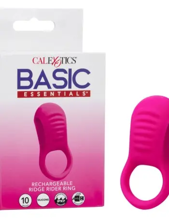 Basic Essentials Rechargeable Ridge Rider Ring - Pink