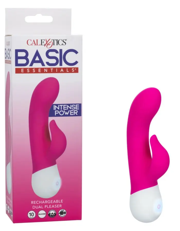 Basic Essentials Rechargeable Dual Pleaser - Pink