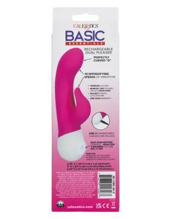 Basic Essentials Rechargeable Dual Pleaser - Pink