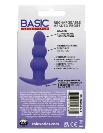 Basic Essentials Rechargeable Beaded Probe - Purple