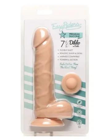 Easy Riders 7" Silicone Dildo With Balls - Light