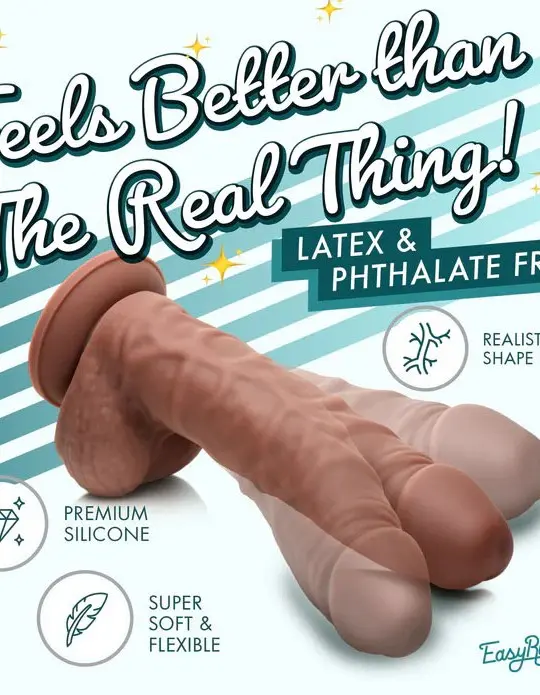 Easy Riders 7" Silicone Dildo With Balls - Dark