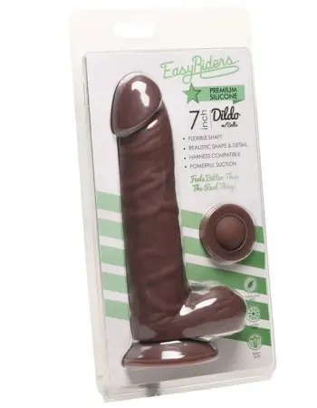 Easy Riders 7" Silicone Dildo With Balls - Dark