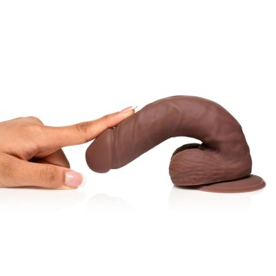 Easy Riders 7" Silicone Dildo With Balls - Dark