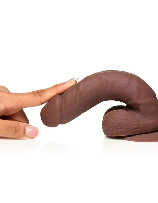 Easy Riders 7" Silicone Dildo With Balls - Dark