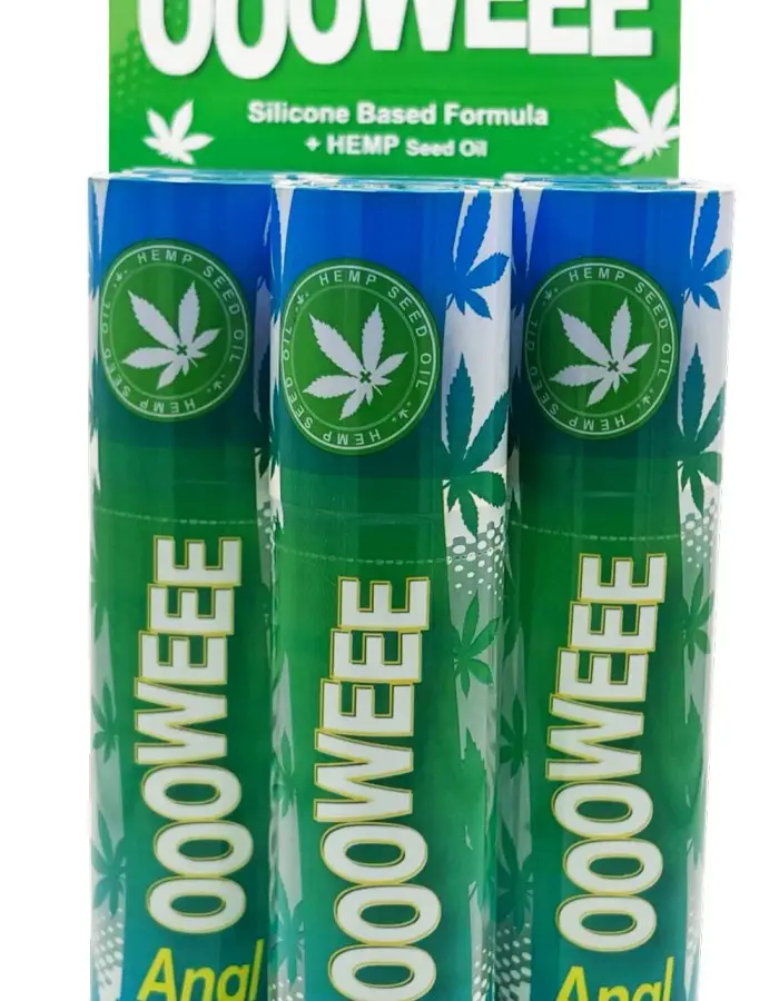 Oooweee Anal Relaxer Silicone Lubricant Hemp - Six Bottle - Display