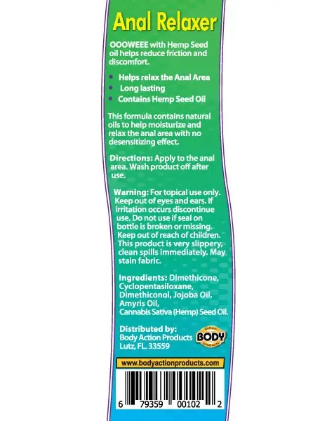 Oooweee Anal Relaxer Silicone Lubricant Hemp - Six Bottle - Display