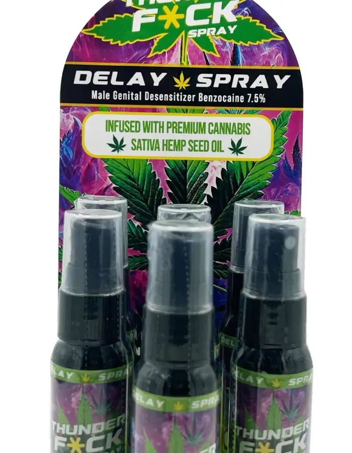 Thunder F*Ck Male Climax Control Spray Six Bottle - Display