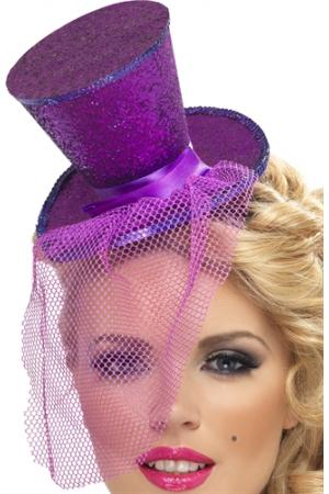 Mini Top Hat on Headband - Purple