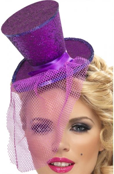 Mini Top Hat on Headband - Purple