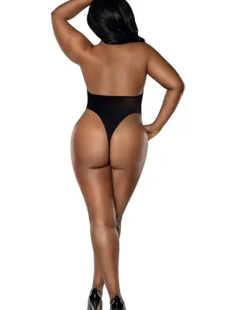 Easy Teddy With Fishnet Peek a Boo - Black - Q