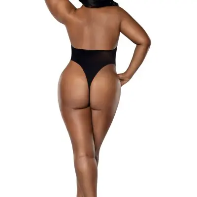 Easy Teddy With Fishnet Peek a Boo - Black - Q