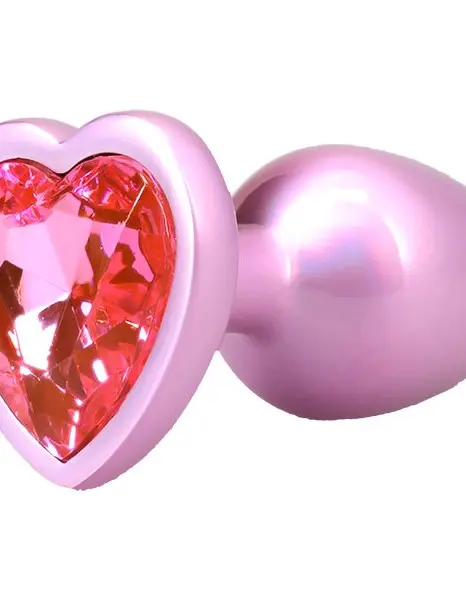 Booty Bling Metal Heart Plug - Small - Pink
