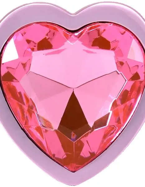 Booty Bling Metal Heart Plug - Medium - Pink