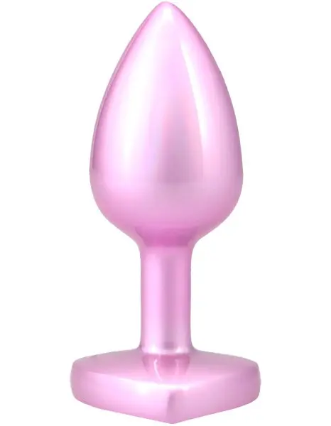 Booty Bling Metal Heart Plug - Medium - Pink