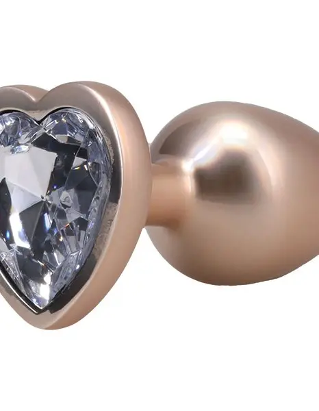 Booty Bling Metal Heart Plug - Small - Gold