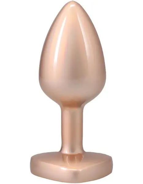 Booty Bling Metal Heart Plug - Medium - Gold