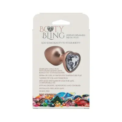 Booty Bling Metal Heart Plug - Medium - Gold