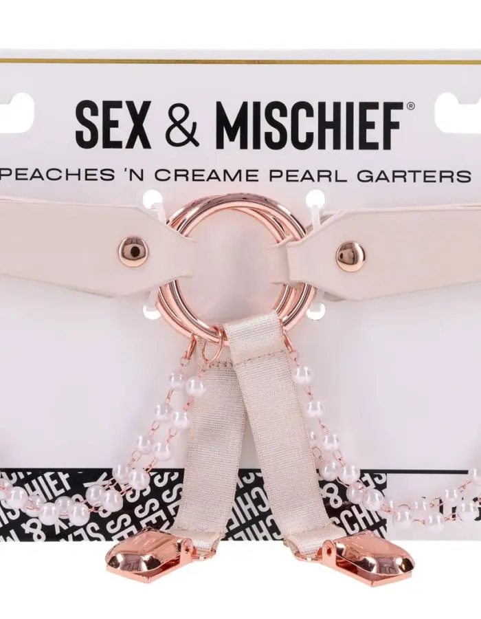 Peaches 'N Creame Pearl Garters - Peach