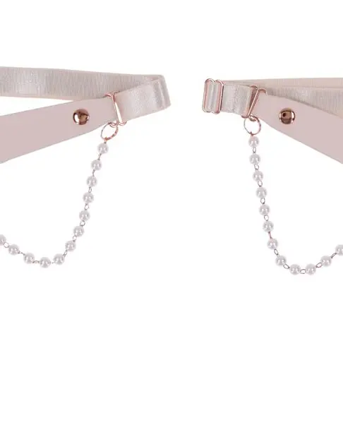 Peaches 'N Creame Pearl Garters - Peach