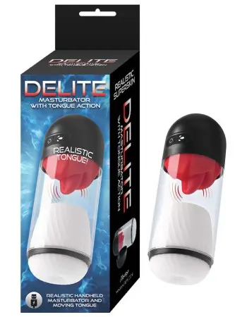 Delite Masturbator With Tongue Action - White
