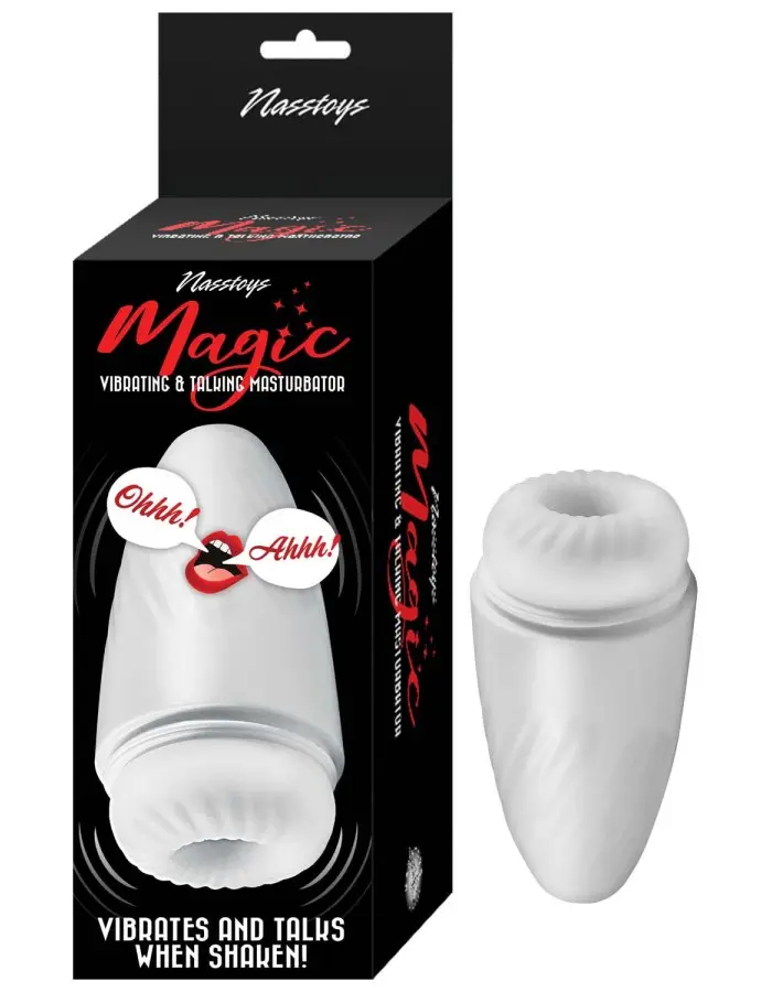 Magic Vibrating and Talking Masturbator - White