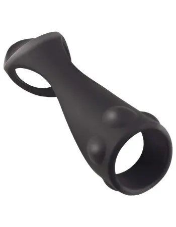 Enhancer Textured Cock Strap and Ball Stretcher - Black
