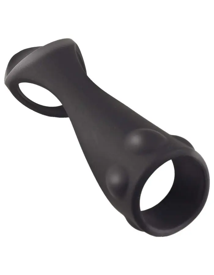Enhancer Textured Cock Strap and Ball Stretcher - Black