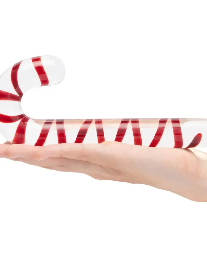 Candy Cane Dream 7.5" Glass Dildo