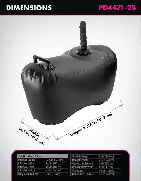 Fetish Fantasy Series Body Dock Inflatable Love Seat - Black