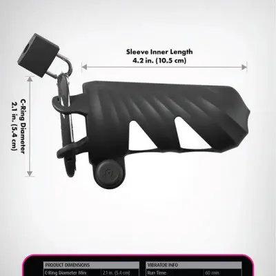 Fantasy C-Ringz Remote-Controlled Vibrating Cock Blocker - Black