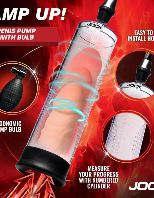 Amp Up Penis Pump With Bulb - Clear